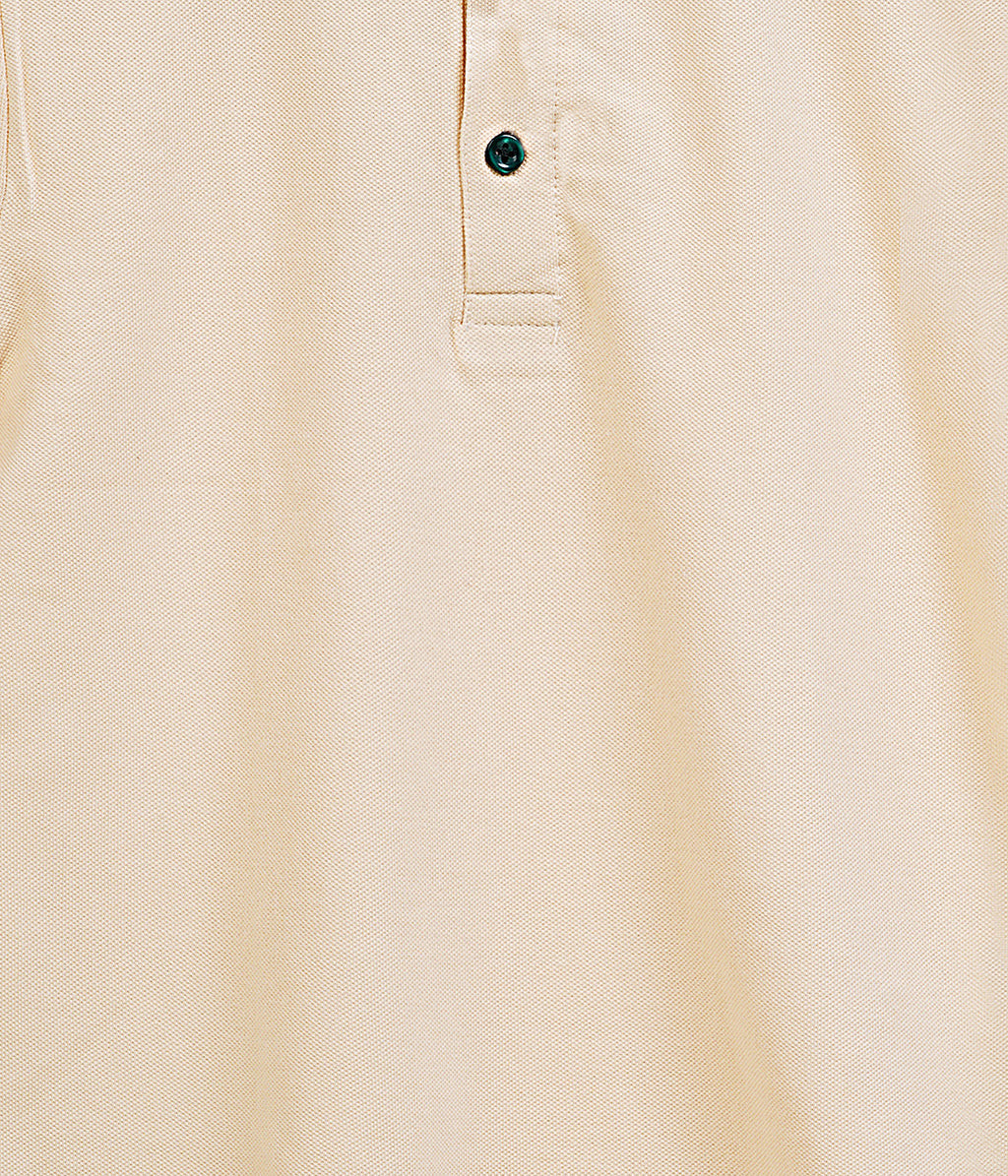 DECHADO - BOYS 100% COTTON POLO T-SHIRT - LIGHT BEIGE