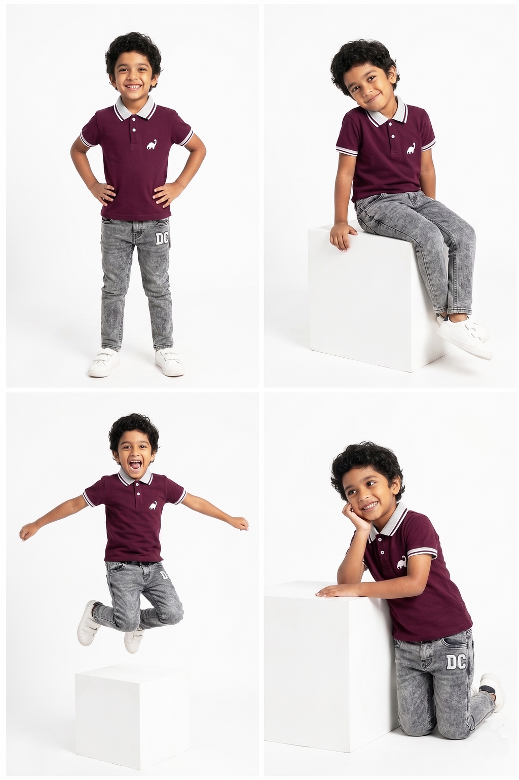 Dechado Boys Solid Pure Cotton T Shirt
