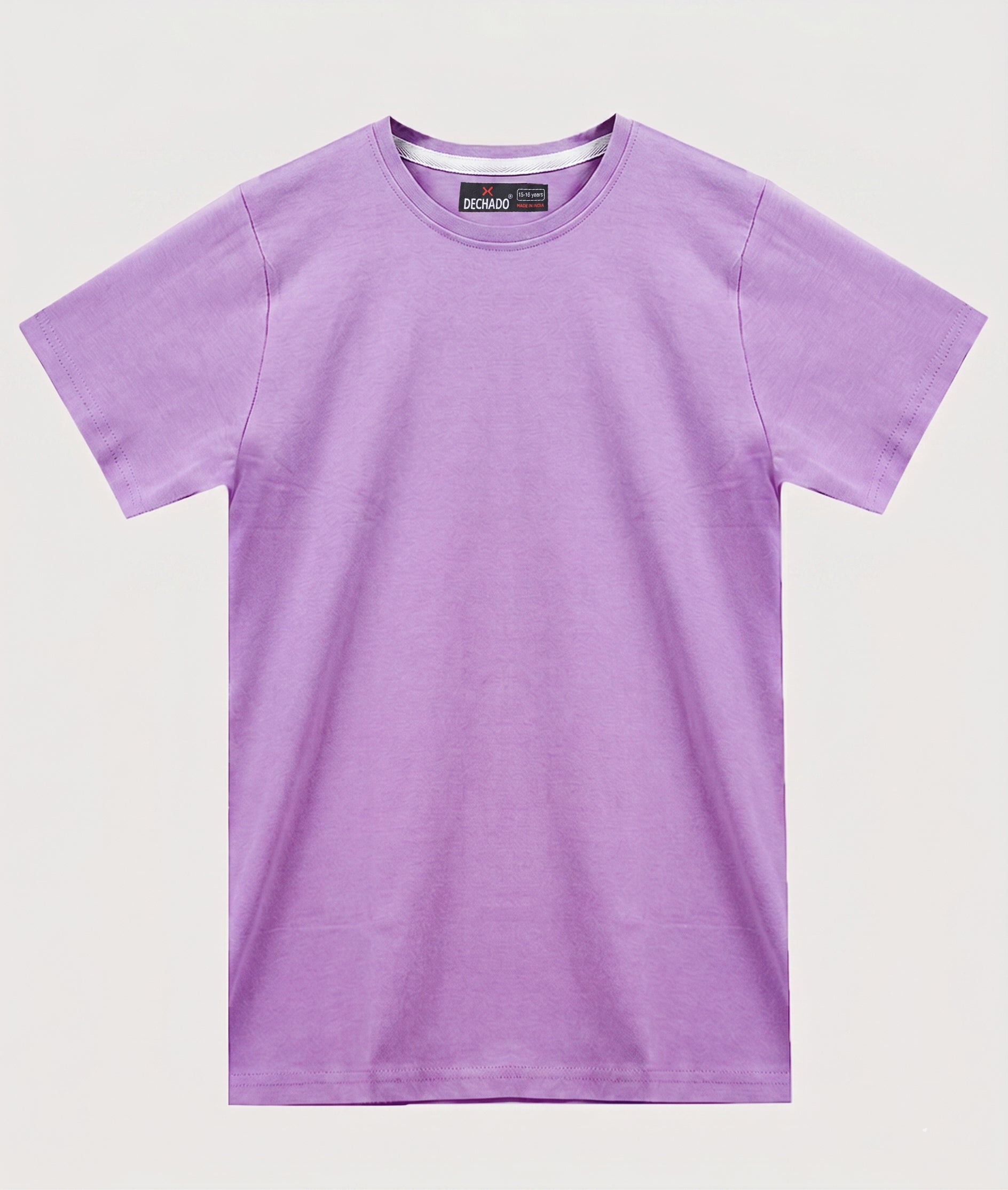 Dechado- Boys 100% Pure Cotton Crew Neck T-Shirt (Ages 2-16) – Pastel Lavender