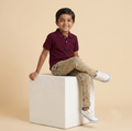 DECHADO - BOYS 100% COTTON SOLID POLO - MAROON