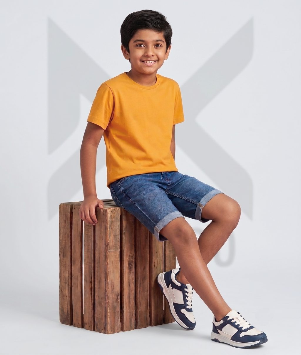 Dechado Boys Solid Pure Cotton Regular T Shirt
