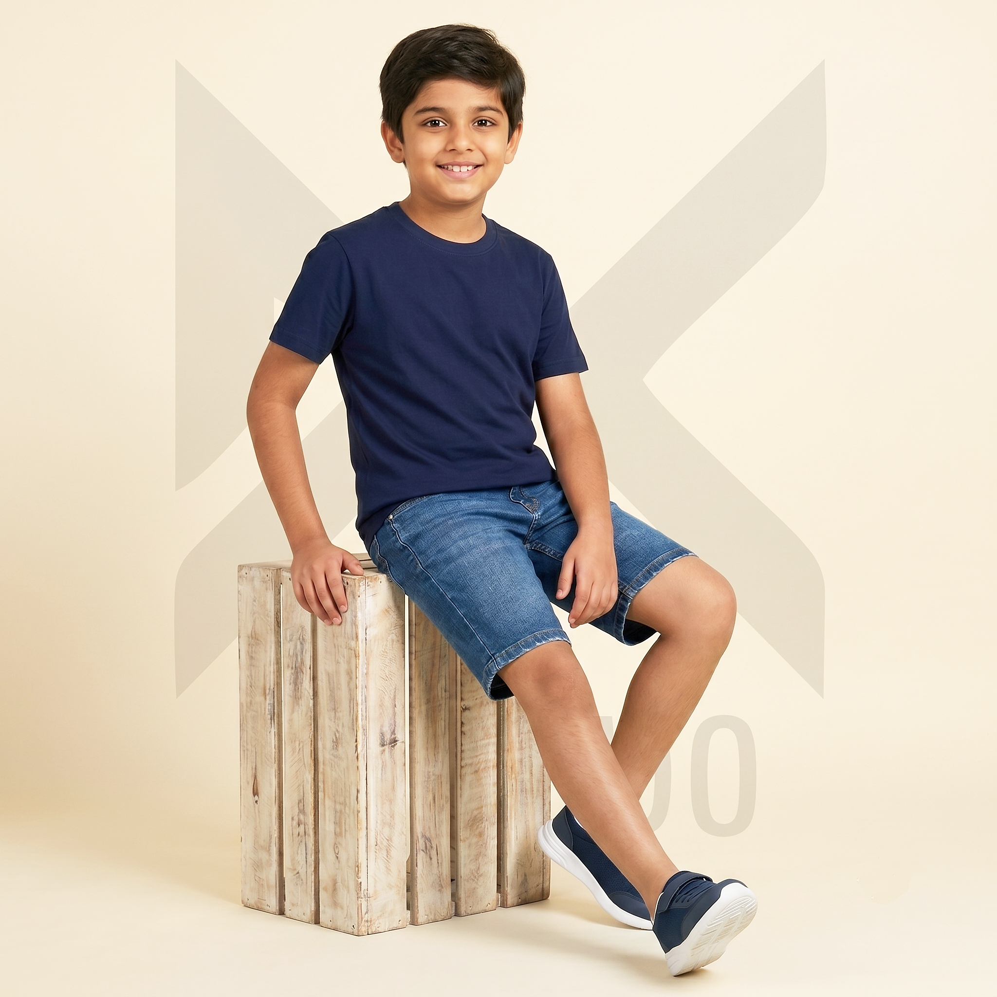 Dechado Boys Navy Blue Solid T-Shirt | 100% Cotton Round Neck Half Sleeve Casual Kids Wear Tee