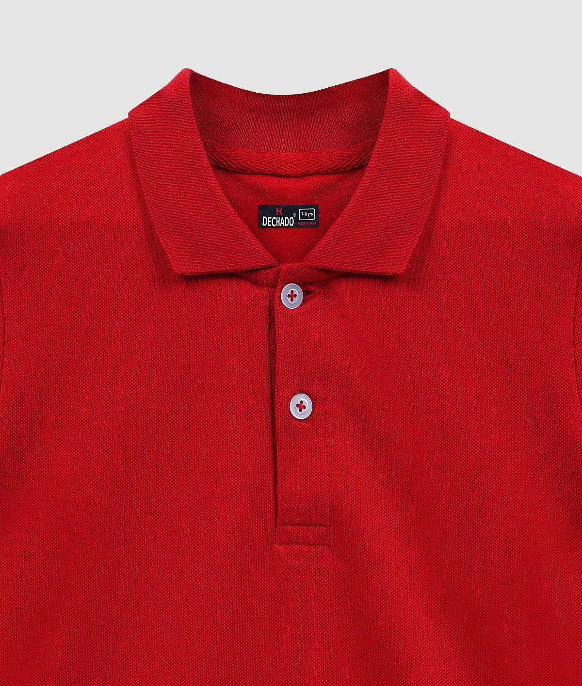 Dechado Kids Solid Red Polo T-Shirt | 100% Cotton | Half Sleeve | 2–16 Years