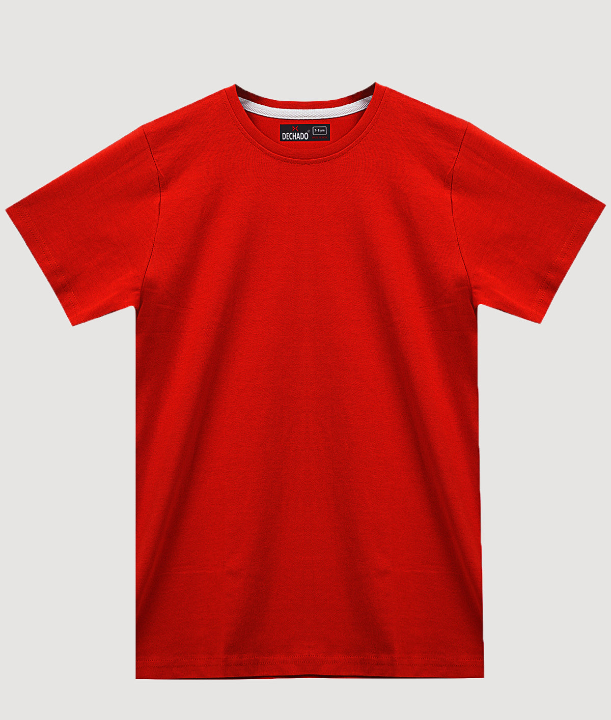 DECHADO Pure Cotton Solid T-Shirt for Boys and Kids | Red Cotton Tshirt
