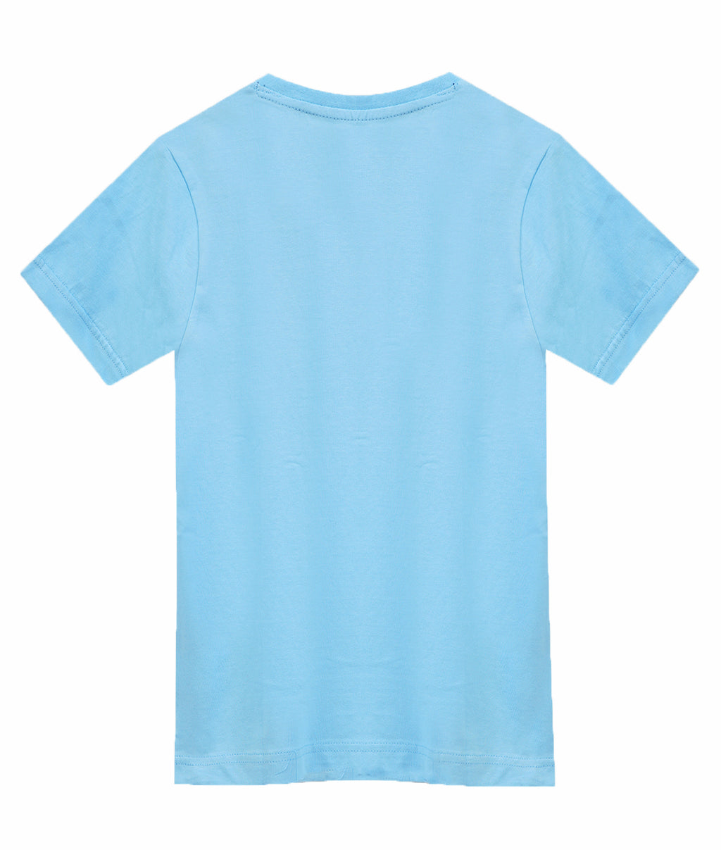 Dechado Kids Sky Blue 100% Cotton Independence Day / Republic Day Flag Printed T-Shirt | Round Neck Half Sleeve | Boys & Girls (2-16 Years)