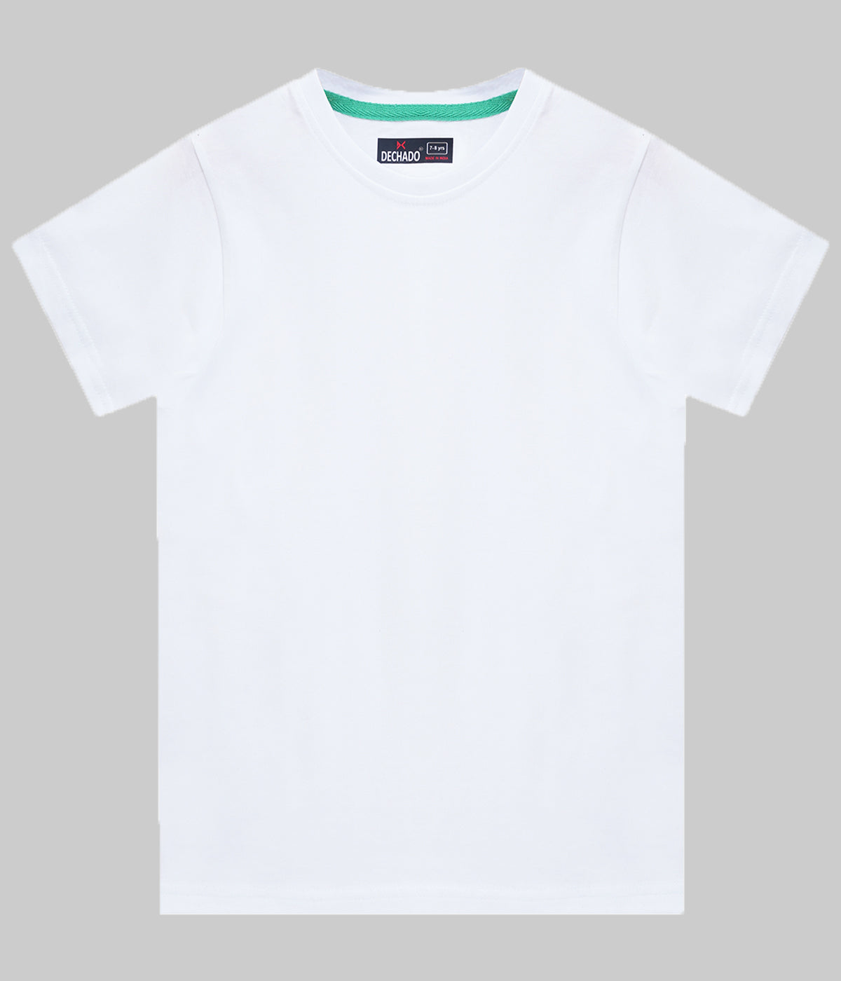 DECHADO Kids 100% Cotton Round Neck Half Sleeve T-Shirt Combo Pack of 2 - White & Sky Blue | Ages 2-16 Years